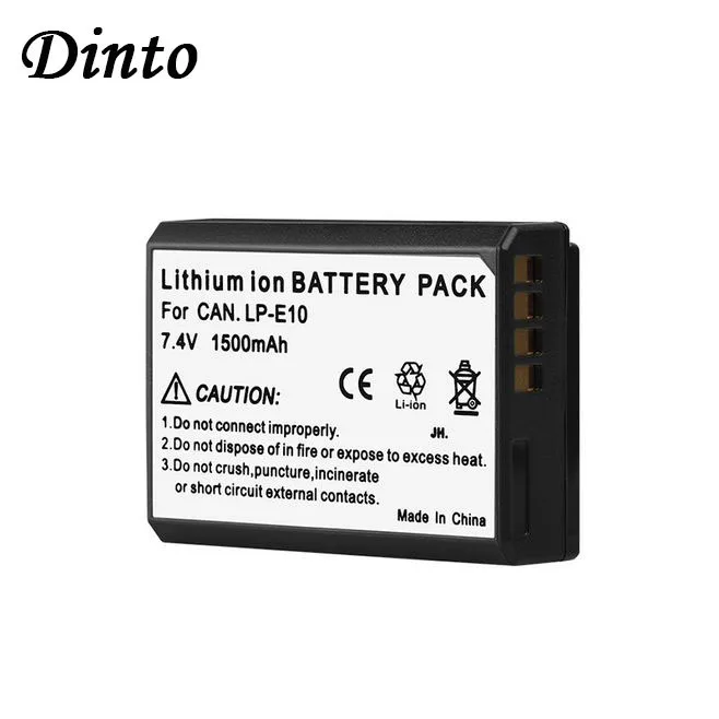 Dinto 1 шт. LP E10 LPE10 1500 мА/ч 7 4 V Цифровой Камера Батарея для Canon Поцелуй X50 EOS 1100D 1200D