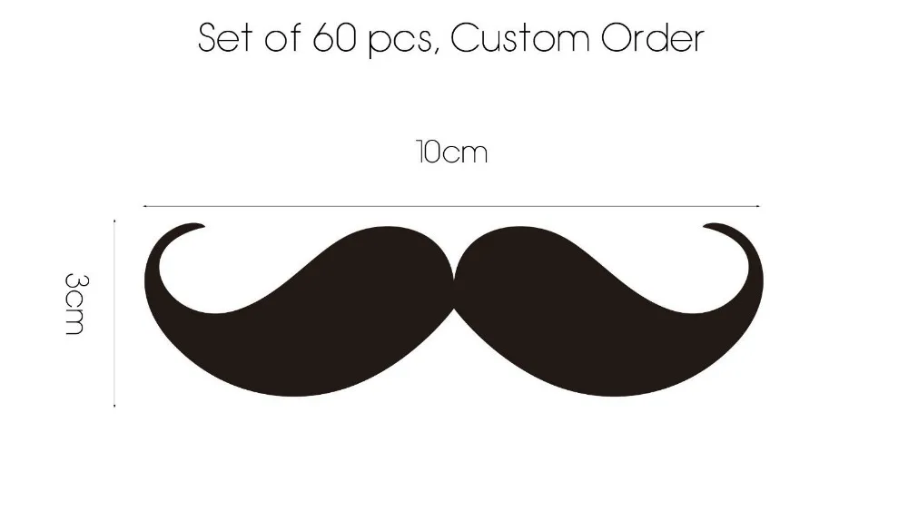 Набор из 60 шт. наклеек на стену в виде усов для детской комнаты детский Декор