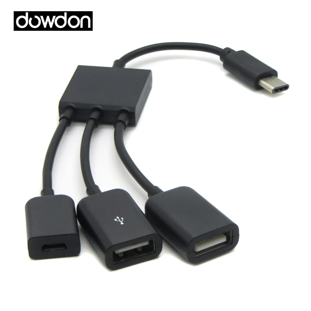 3 в 1 USB Type C порта концентратор адаптер на 2 двойной для Windows XP 7 8 Mac/OS/Linux |
