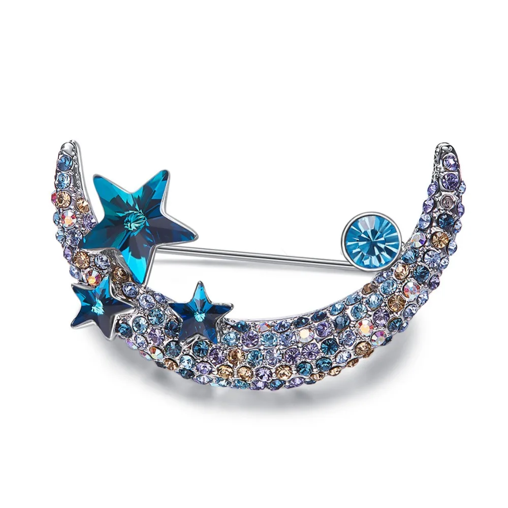 PANDA100 Подарочные ювелирные броши для женщин кристаллические Swarovski с Луной