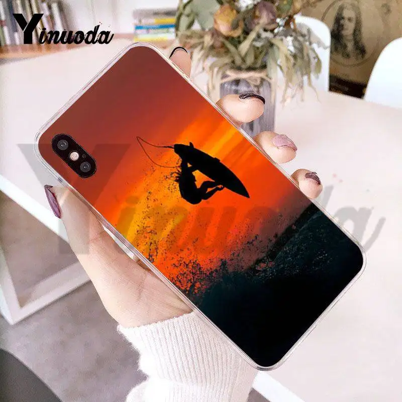 Чехол Yinuoda для iPhone 7 6 X морской волны серфинга лета океана чехол телефона 6s 7plus 8 8Plus