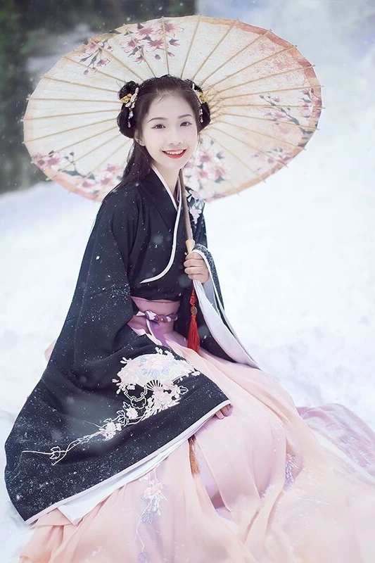 Новый женский костюм Hanfu Женский на весну и лето с вышивкой нагрудная юбка феи