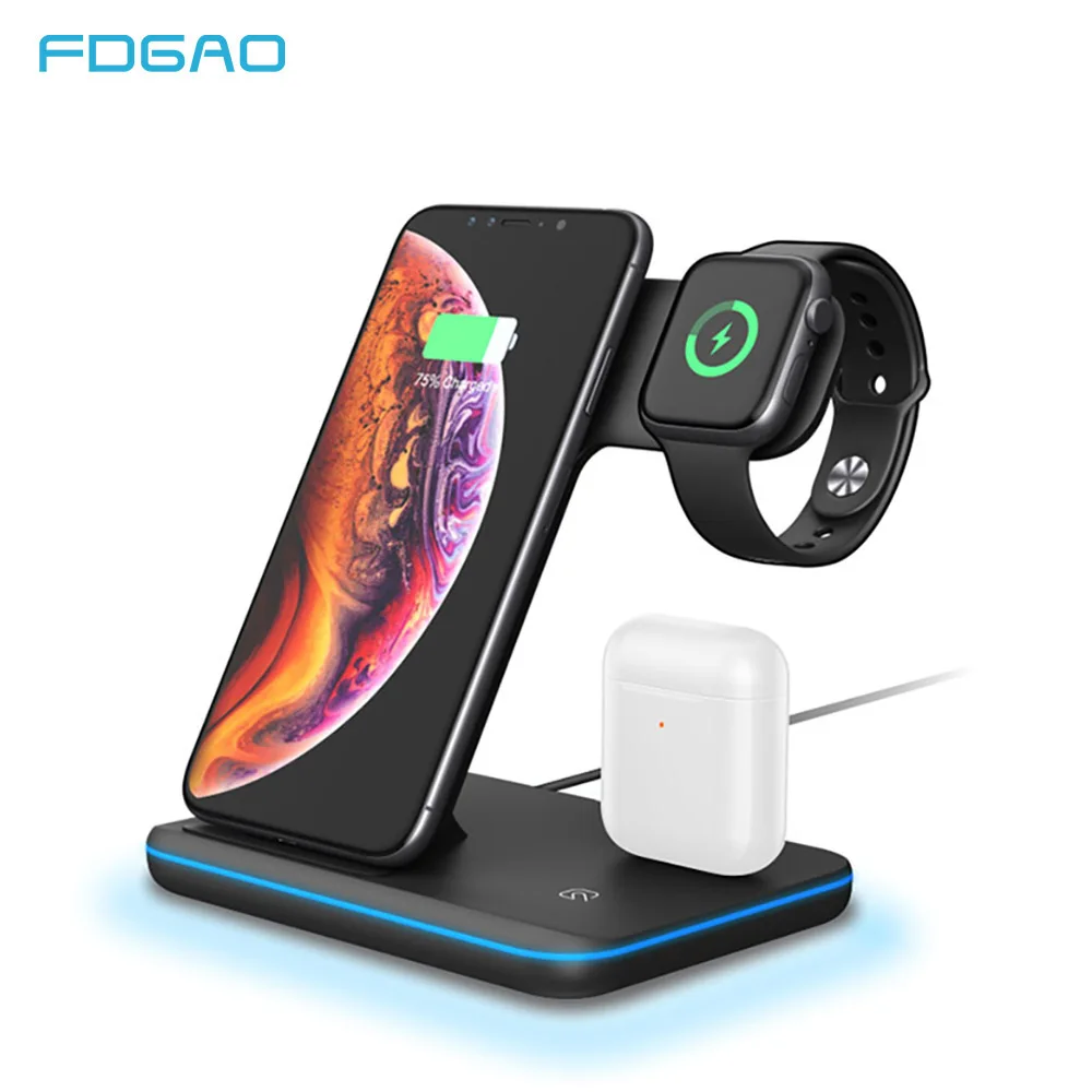 Беспроводное зарядное устройство для iPhone 11 Pro X XS MAX XR 8 Airpods 15 Вт | Мобильные