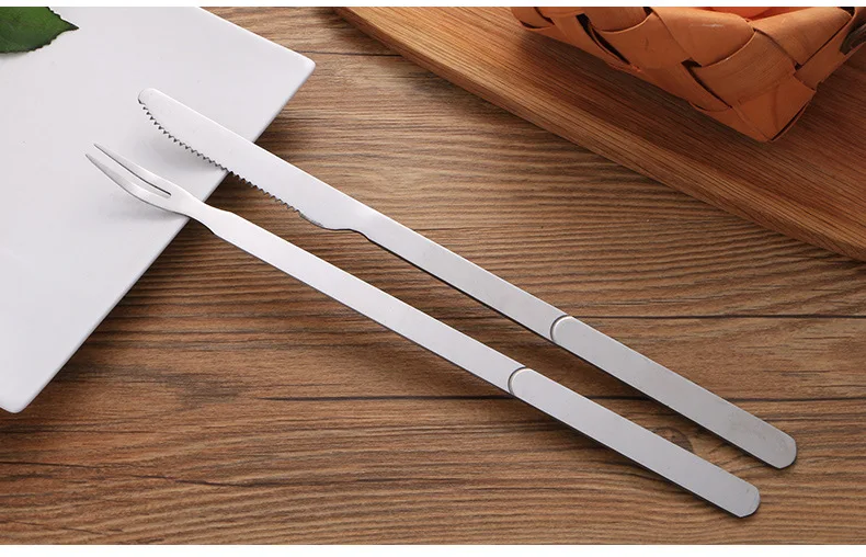 2 шт./компл. барбекю из нержавеющей стали с длинной ручкой нож вилка Кемпинг стейк