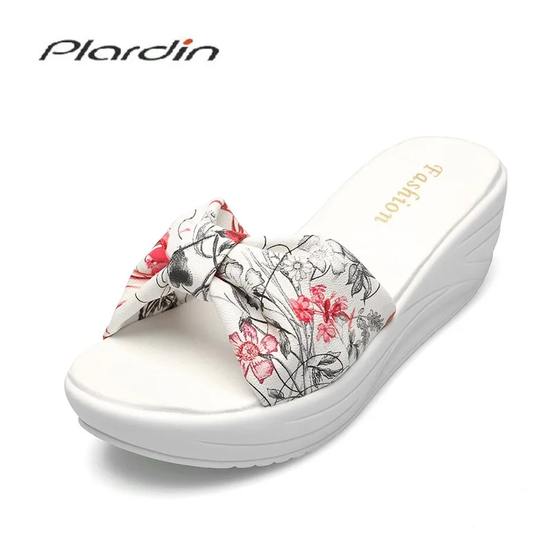 Plardin/Летние повседневные женские босоножки на платформе из натуральной кожи в