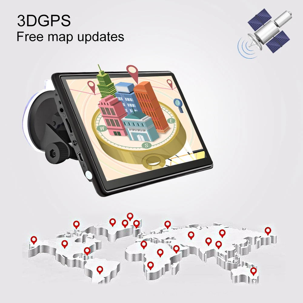 Podofo 7 дюймов gps навигатор для машины навигация FM Win CE емкостный экран 8 Гб