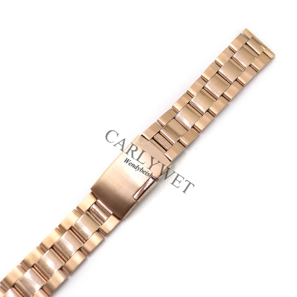 CARLYWET 14 16 18 19 20 21 22 23 мм наручные часы браслет ремень с одним нажатием застежка для Rolex Omega Tudor Breitling