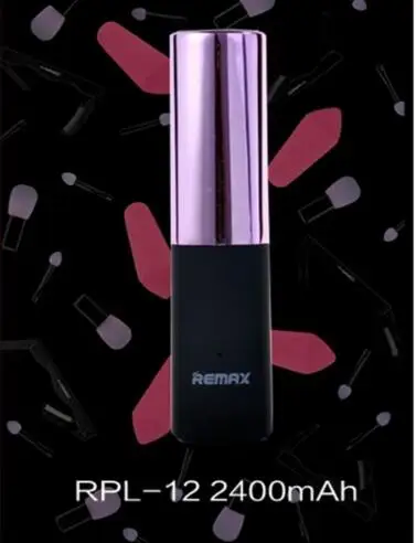 Remax портативная губная помада Mini 10000 mah power bank 10000 mah power bank 2400mah пленка камера 2A Внешнее зарядное устройство USB - Цвет: 2400mah purple