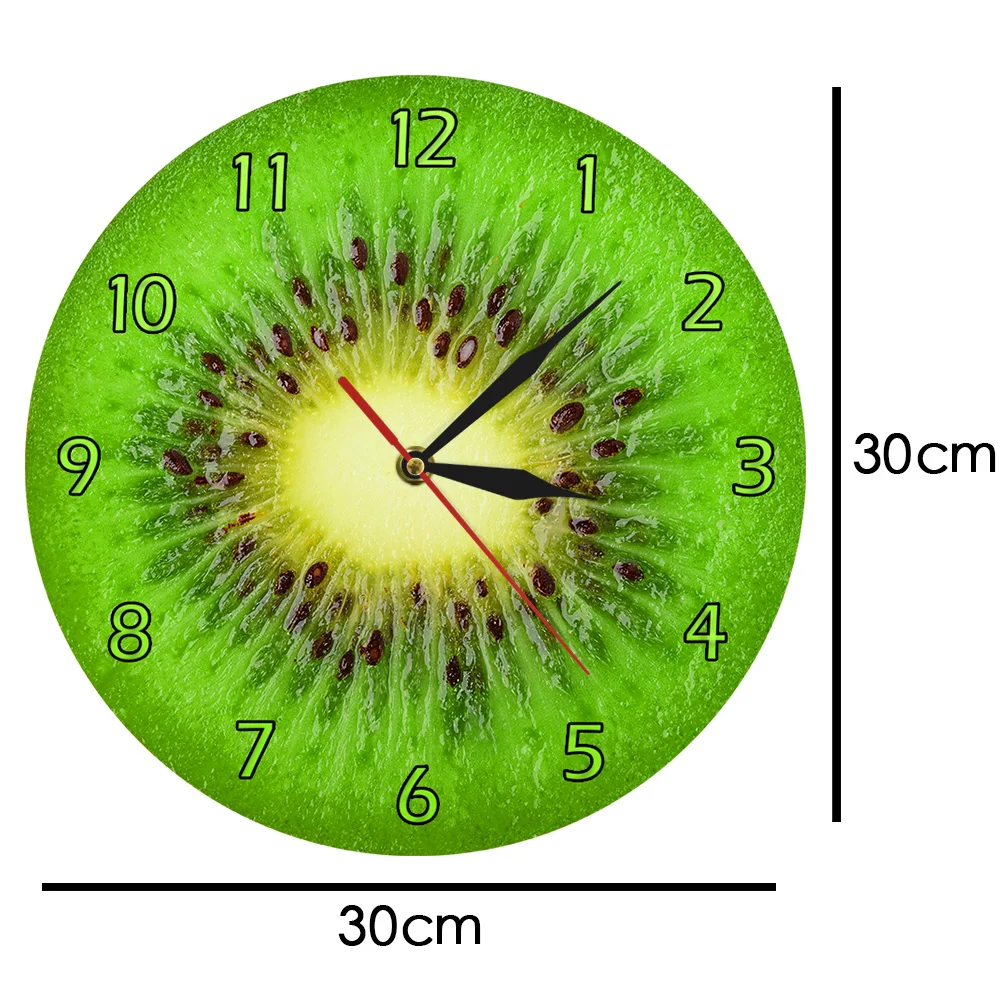 Summer Fruit Kiwi Fresh Fruits Slice Decorative Clcok Store Wall Art Decor Modern Colorful Home Time Clock | Дом и сад