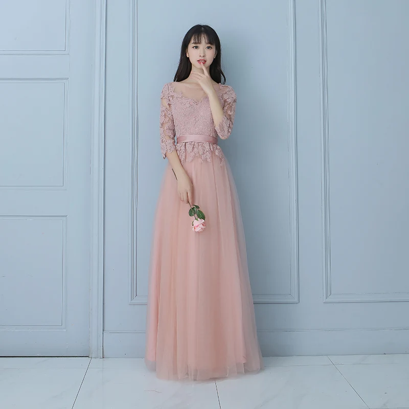 Кружевное вечернее платье для невесты элегантные розовые платья торжеств с
