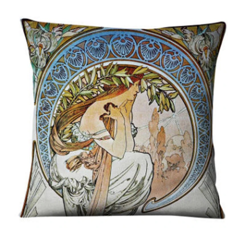 Pillow With Character Pattern European Pillows Linen Material Seat Cushion Texture Comfortable Soft Nap can be Used Chair | Дом и сад