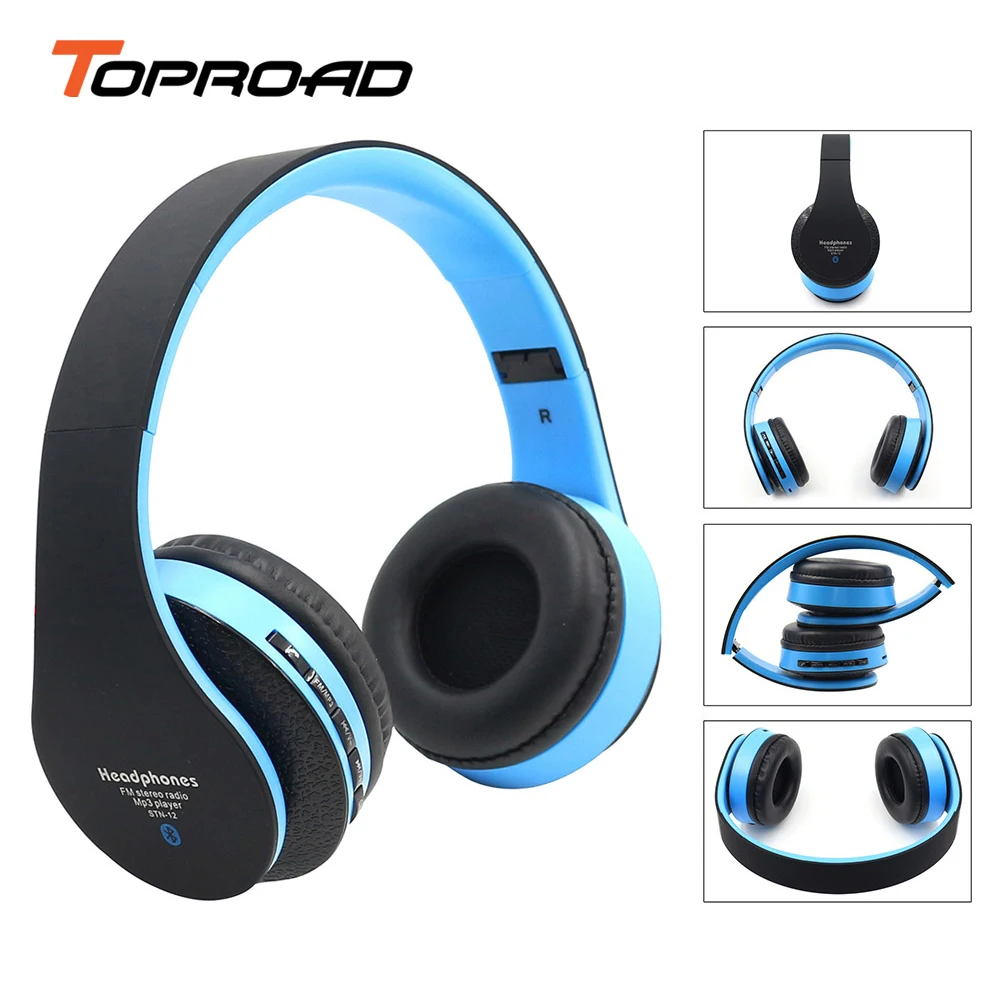 Toproad складные наушники bluetooth стерео Беспроводной гарнитура с микрофоном громкой