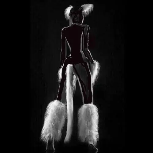 Сексуальный фетиш, игровой костюм для домашних животных, пушистая голова, лапа для домашних животных, лапа для ног, лисий хвост, чисто белая Лисичка, костюм для косплея