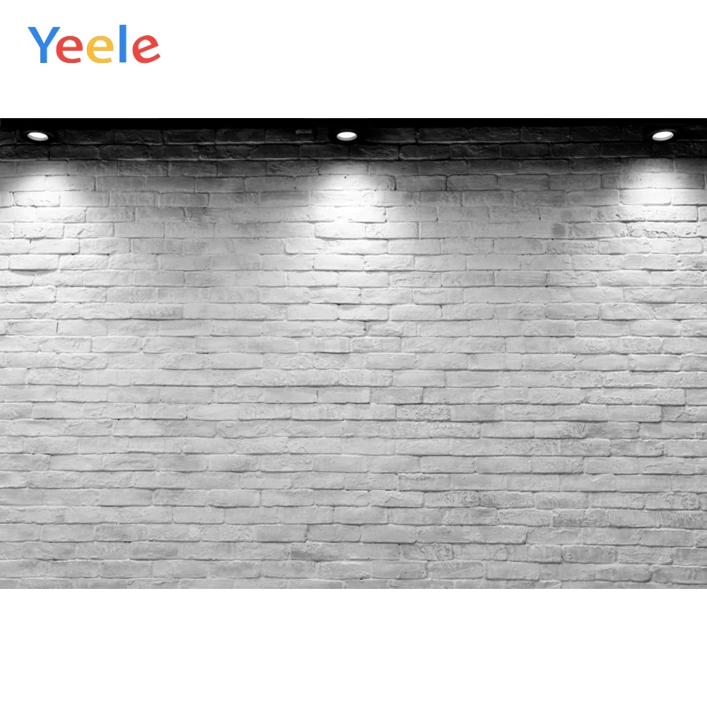 Белый кирпичная стена свет детский портрет сцена ПЭТ шоу Виниловый фон для