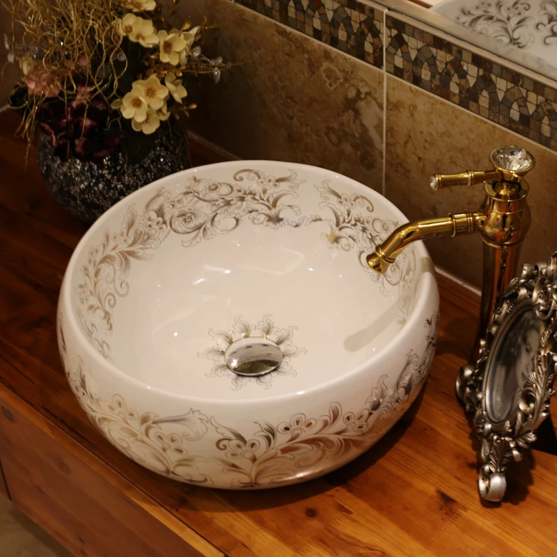 Китайский Художественный керамический умывальник ручной работы фарфоровая