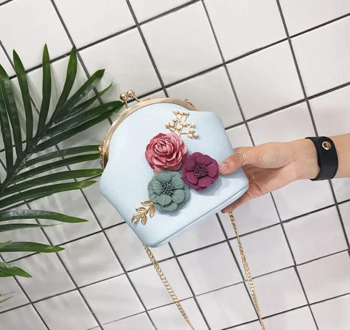 Цветок маленький crossbody сумки для женщин 2018 дамы цепи сумка женский клип груза
