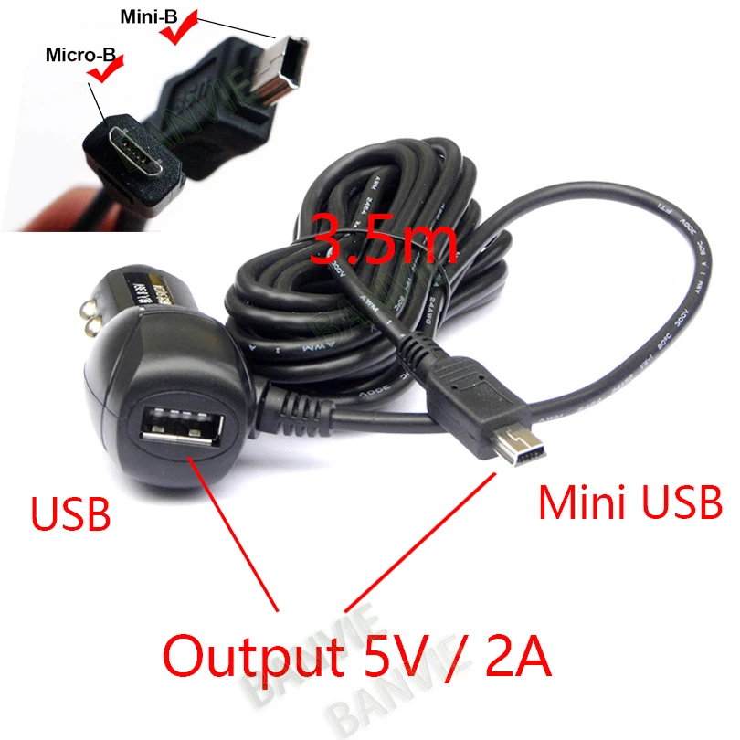 Адаптер для автомобильного зарядного устройства Mini / Micro USB 5 В 2 а с кабелем 3
