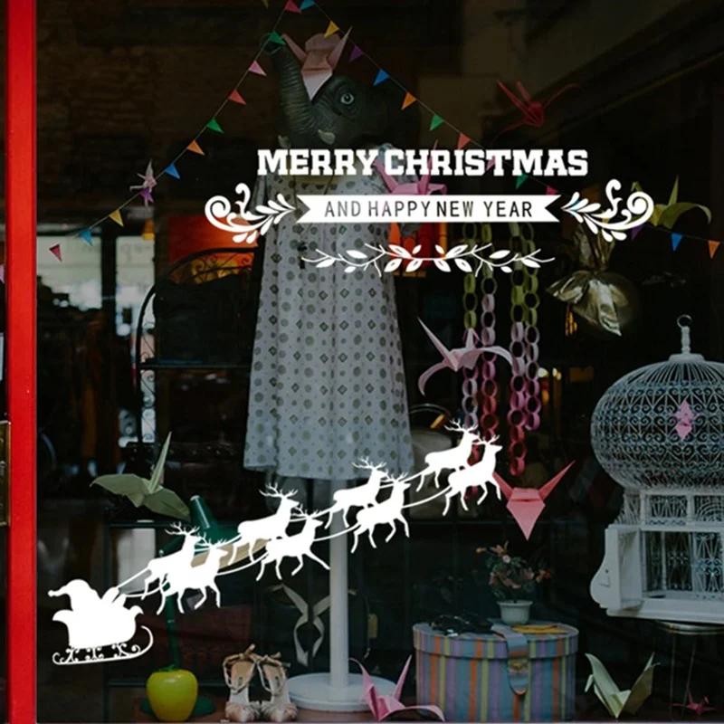 Новое поступление съемные рождественские снежные снежинки стикеры на стену