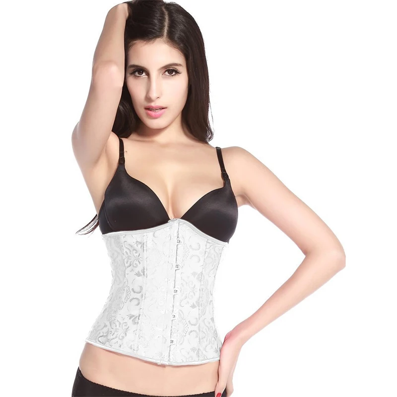 LAUWOO сталь моделирующие Корсеты бюстье черный корсет вышитые грудью гот