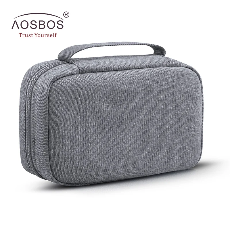 grey Aosbos портативная, для путешествий, косметическая сумка женская повседневная однотонная косметичка Мужская функциональная Водонепроницаемая косметичка, Органайзер - Цвет: grey