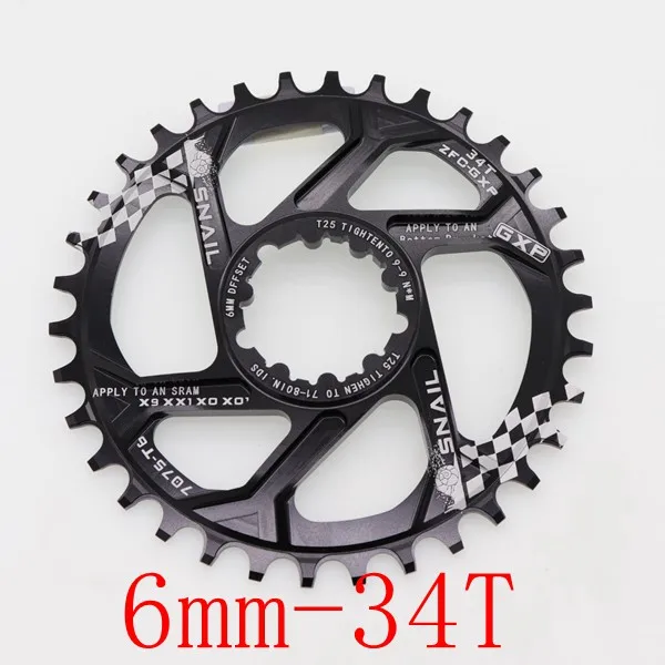 6mm 34T black Улитка цепное кольцо для GXP 6 мм 1 мм смещение круглый Орел 30 32 34 Т 36 38 40X9X0 XX1 XO1 MTB велосипед цепное колесо велосипед зубная пластина - Цвет: 6mm 34T black