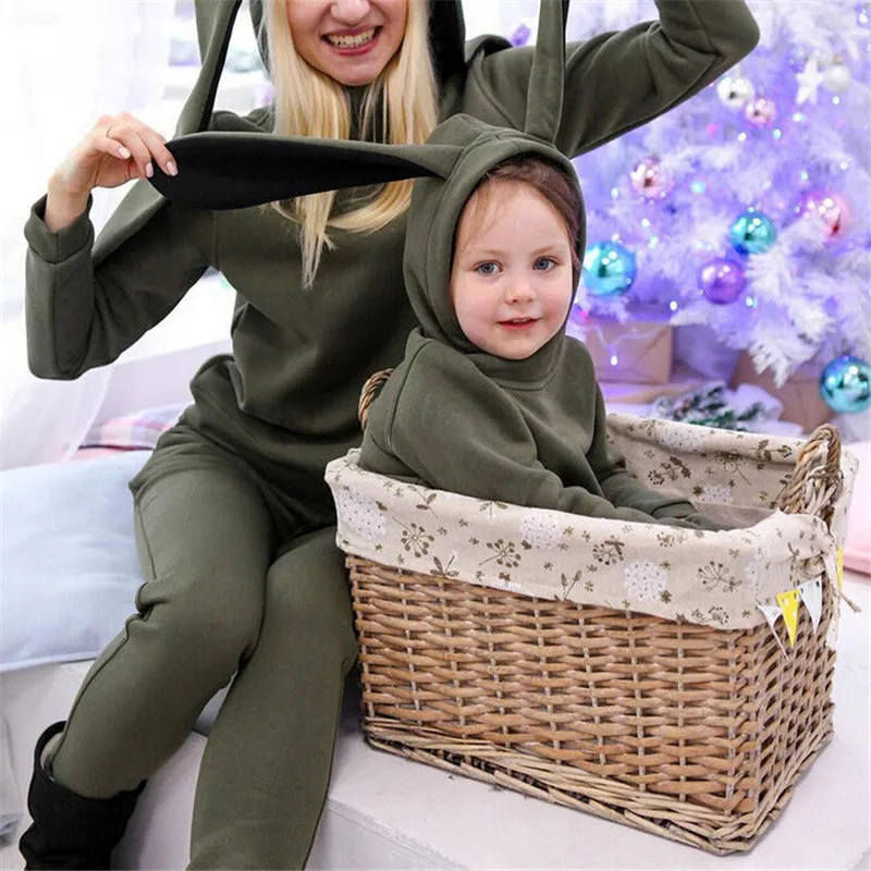 Комплект одежды для мамы и дочки осенне зимний комплект из 2 предметов: толстовка