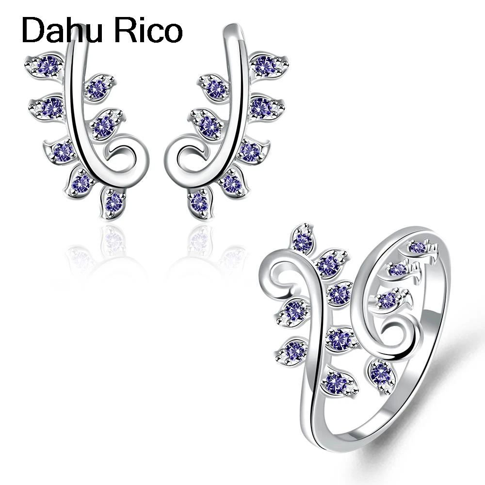 Juego de joyas parure bijoux blancos azules фиолетовый циркония Гросс joias para casamento простой араб egip Dahu