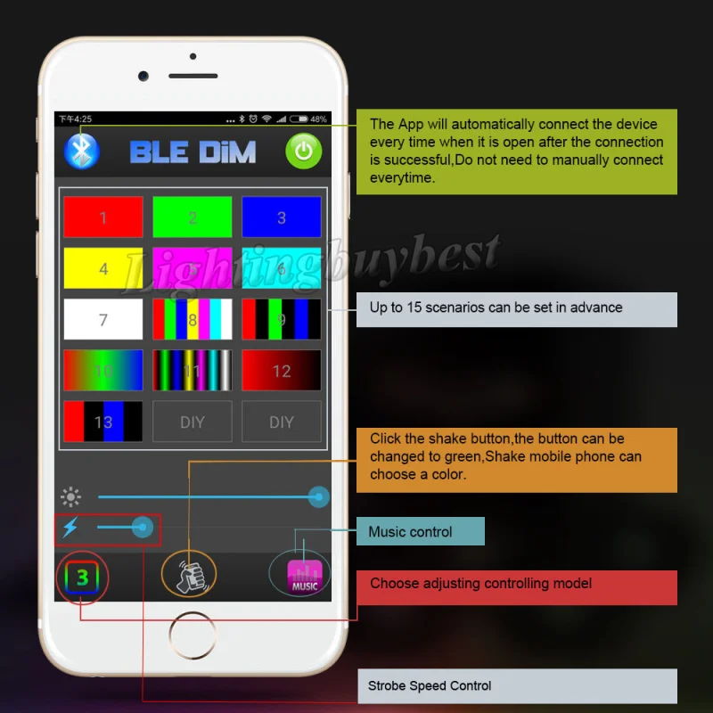 للبيع شريط إضاءة عمل LED ، 4 × 24 واط ، 3 بوصة ، مكعب ، مع حلقة هالو RGB ، تغيير الموسيقى ، اتصال بلوتوث ، مجموعات الأسلاك