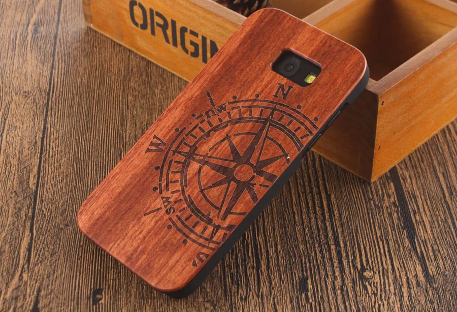 Для samsung Galaxy A5 Деревянный чехол натуральный резной Эйфелева башня парусный компас слон узор чехол для телефона s чехлы