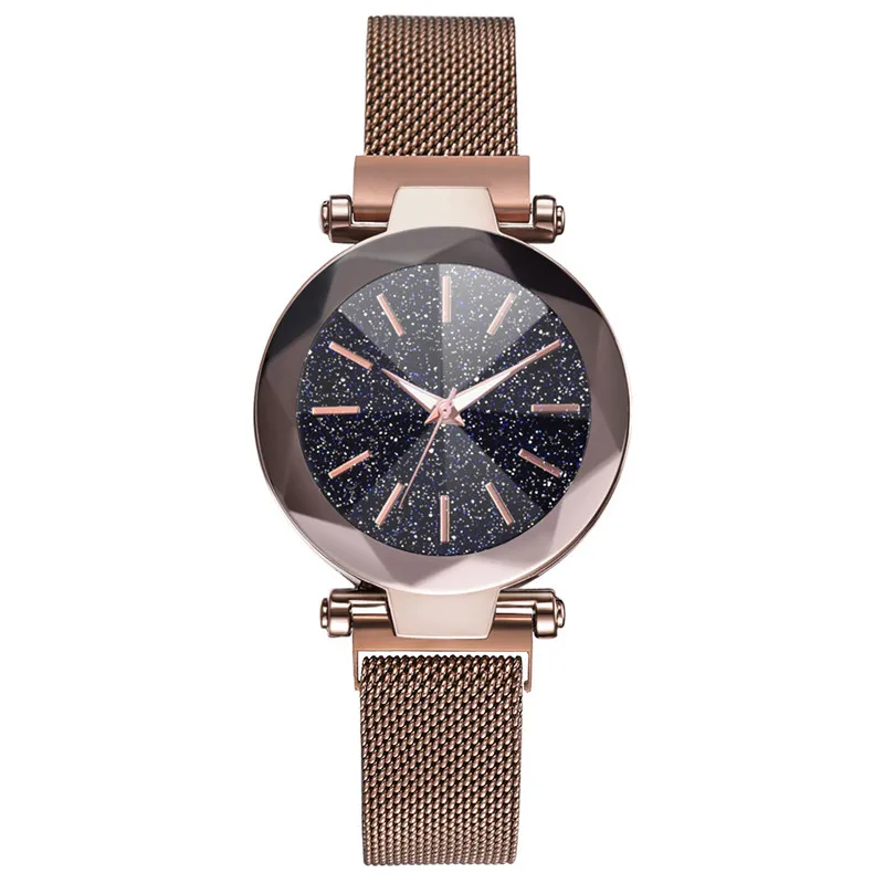

watch women Wrist high quality Quartz Fashion Starry Sky Convex Glass Mesh With Magnetic Buckle Ladies Watch bayan kol saati A2
