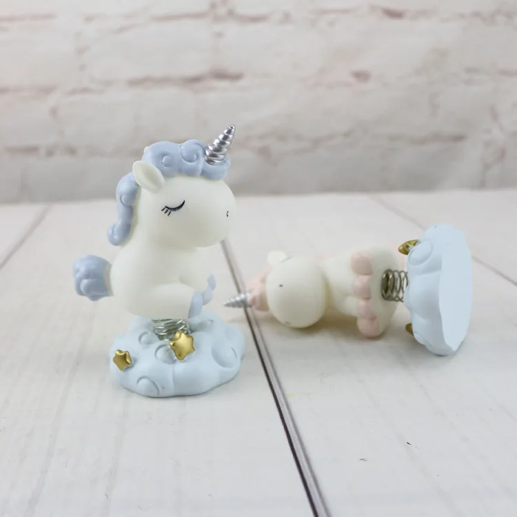 1PC Cartoon Enamel Unicorn Vehicle Ornaments Baking Cake for Children's Gifts MO 010 | Дом и сад