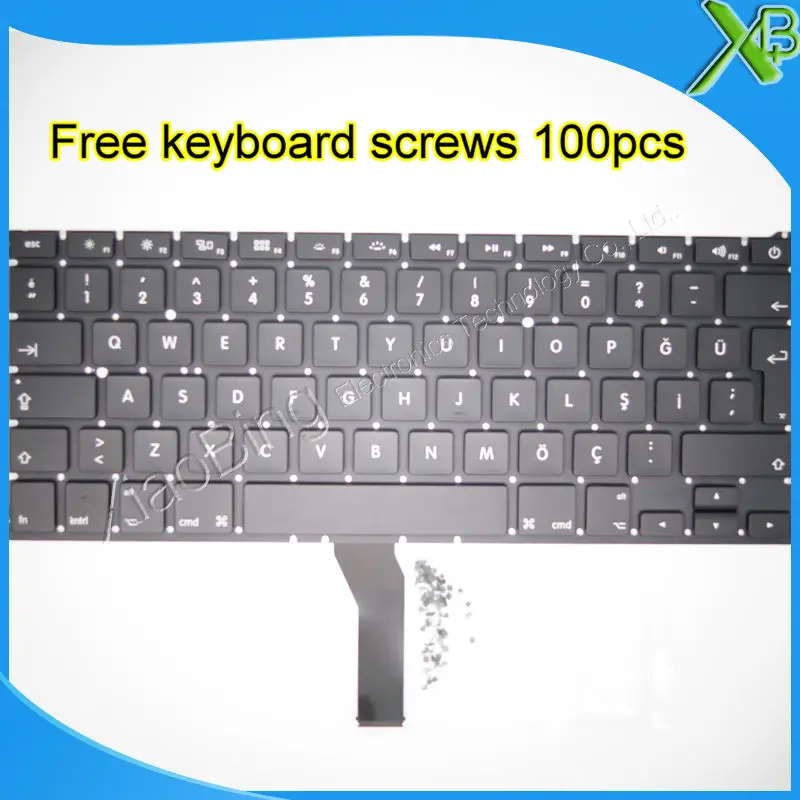 5 шт. Совершенно новая TR клавиатура с Турцией + 100 винтов для клавиатуры MacBook Air 13 3