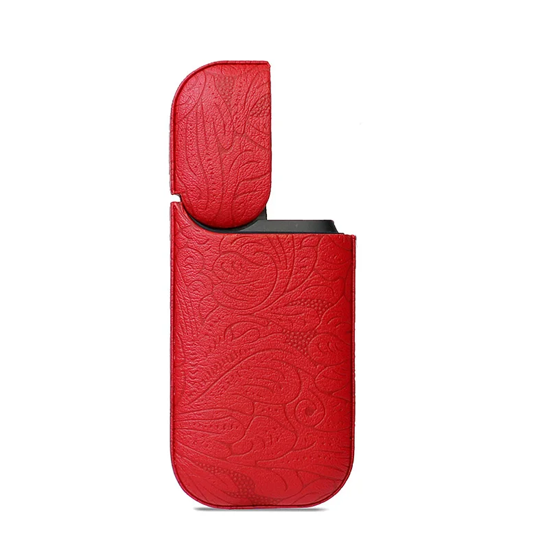 Красный 4 цвета цветочный принт для IQOS кожаный чехол для IQOS 2,4 Plus II III электронная сигарета для IQOS чехол для переноски - Цвет: Красный