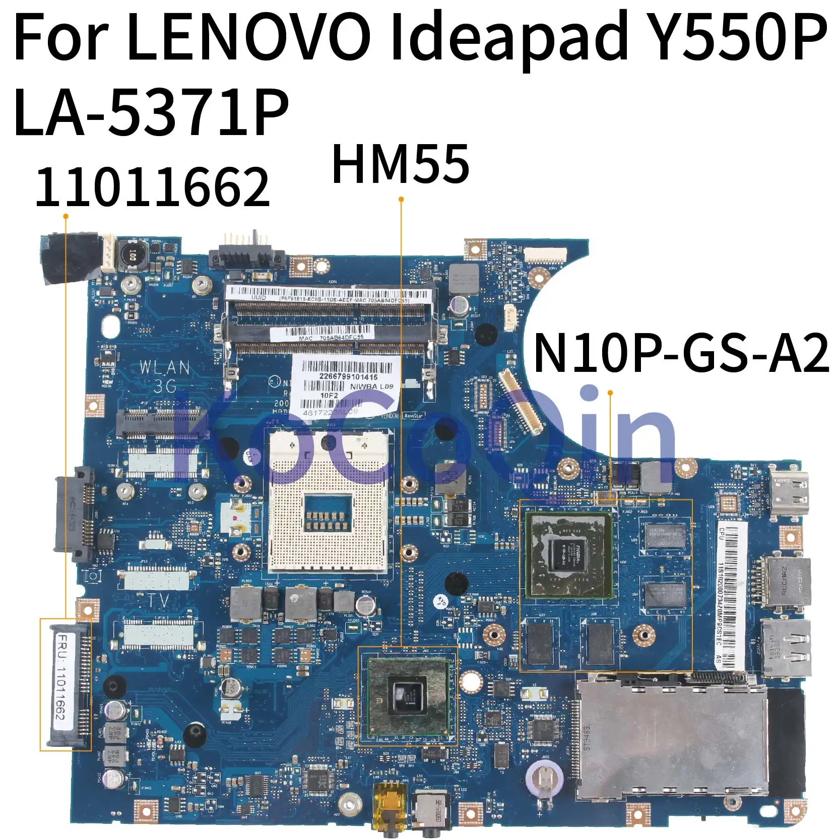 KoCoQin материнская плата для ноутбука LENOVO Ideapad Y550P материнская плата NIWBA LA-5371P 11011662 HM55 N10P-GS-A2