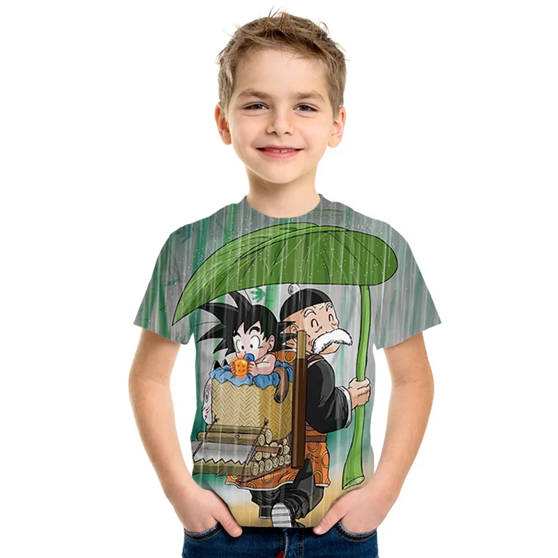 Детская футболка с принтом Dragon Ball Z Ultra Instinct, футболка с 3D принтом «God Son Goku Super Saiyan», мужская летняя забавная футболка с круглым вырезом для родителей и детей