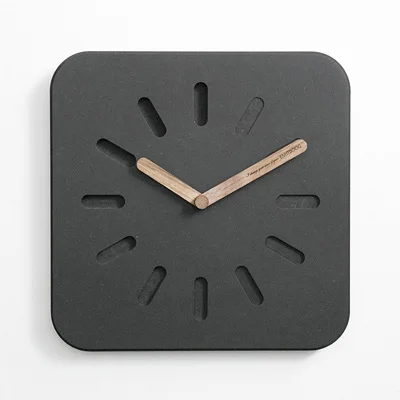 Square Black EMITDOOG 12 дюймов Европейский Стиль Серый экологически чистые деревянные часы Современный дизайн дома декоративные квадратные бетонные настенные часы - Цвет: Square Black