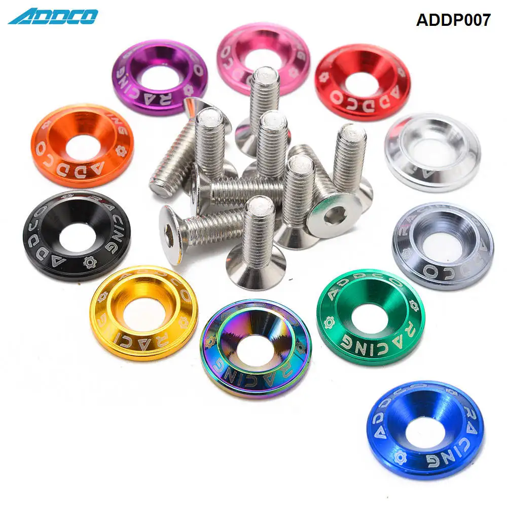 Addco Racing 10 шт. M6 ЧПУ Заготовка алюминиевое крыло Бампер Шайба Болт двигатель отсек
