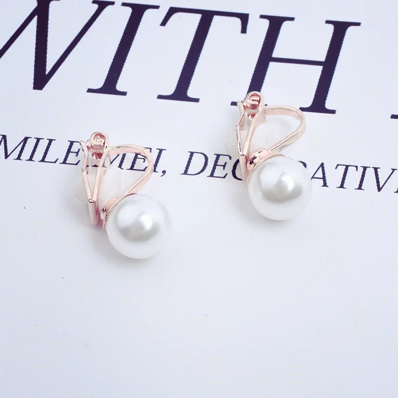 New women's ear clip atmospheric imitation pearl ball fashion jewelry woman exquisite hypoallergenic | Украшения и аксессуары