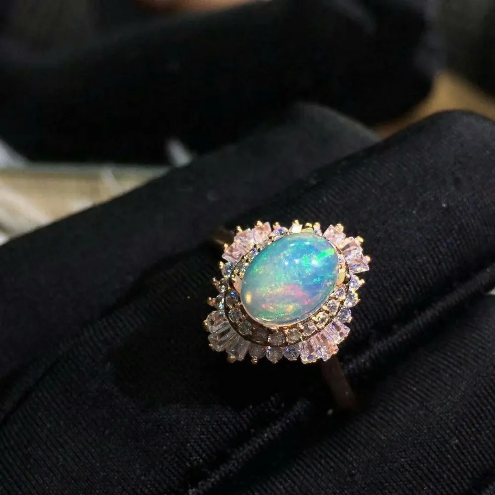 Shilovem Настоящее серебро 925 пробы натуральный опал кольца ювелирные украшения