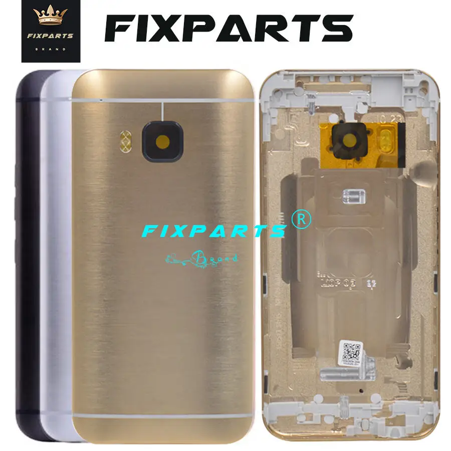 NEW Back Cover For HTC One M9 Battery Cover Rear Housing Door Case + Power Volume Button Key+Rear Camera Glass Lens Replacement