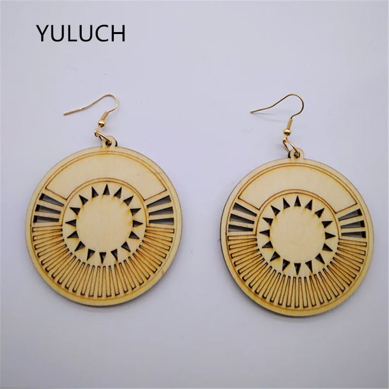 Серьги из древесины круглые серьги в африканском стиле 2016 | Украшения и