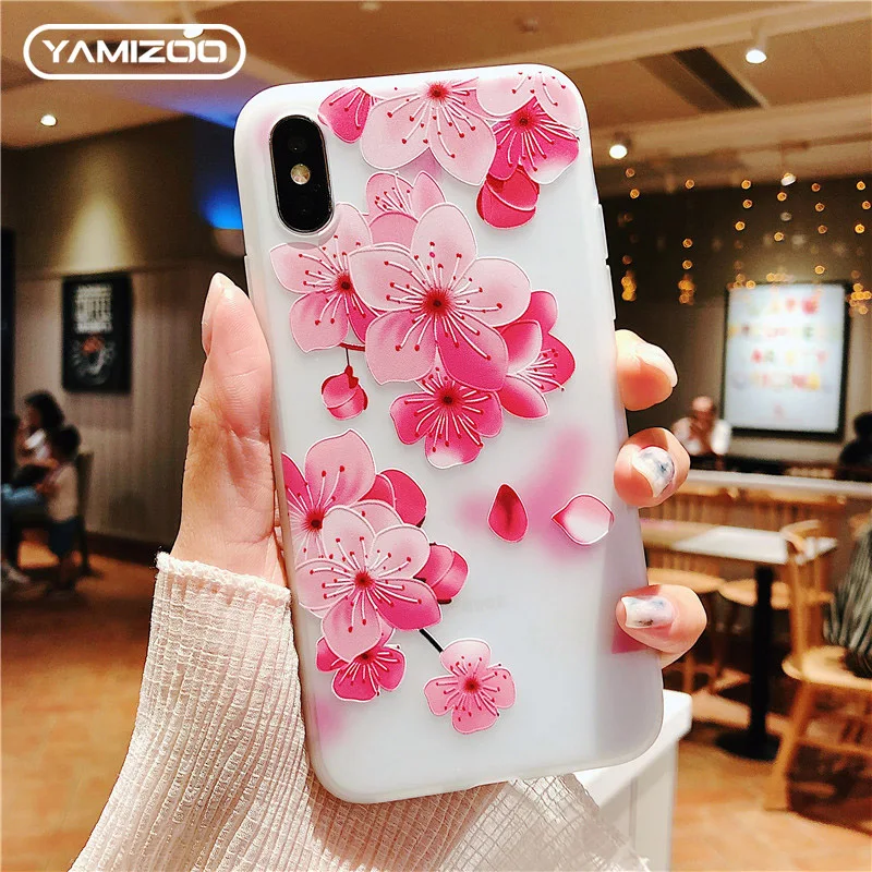 YAMIZOO чехлы для телефонов iPhone 7 силиконовый чехол ТПУ цветочный женский 6 X Xr Xs Max 8 5S