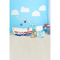 photography backdrop blue wall navigation theme navy blue boat with beach style backgrounds for baby summer holiday photocalls