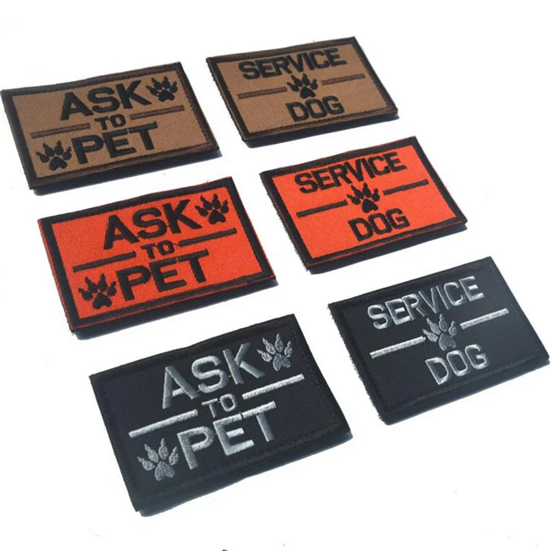 Hunting Accessories Embroidered patch ASK TO PET Badges Army Stickers tactical Military Patches For Clothing Bags Cup |