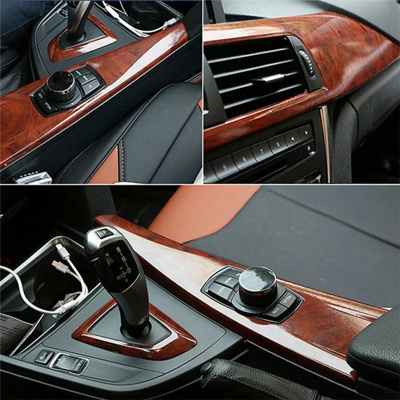 New 1Mx30cm 7 Colors Auto Decal Roll Low shrinkage Good Flatness Car Vinyl Sticker Wood Grain High Glossy Film Wrap DIY#297008 | Автомобили