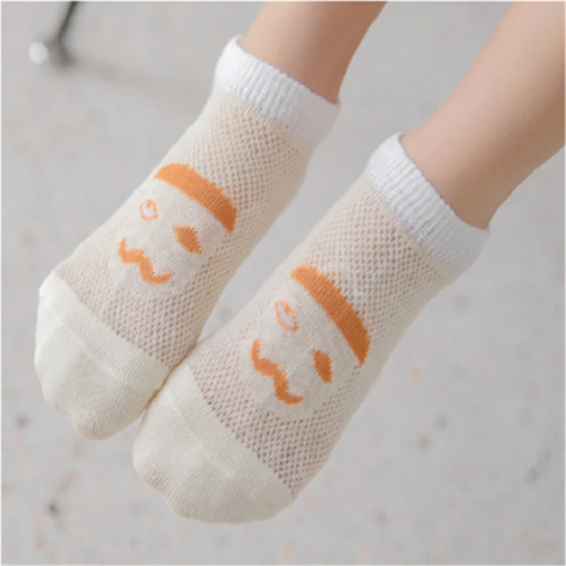 Новинка 4/5 года детские дышащие носки летние милые до щиколотки хлопковые тонкие