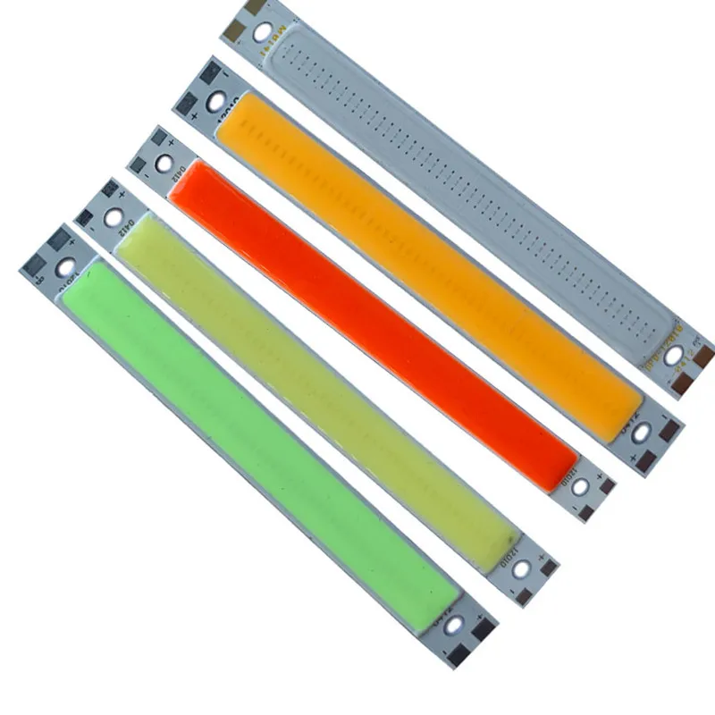 2 шт DC 12V 5W светодиодные cob полосы света красный зеленый теплый белый, холодный белый излучающий диод лампы cob цвета для автомобильных ламп