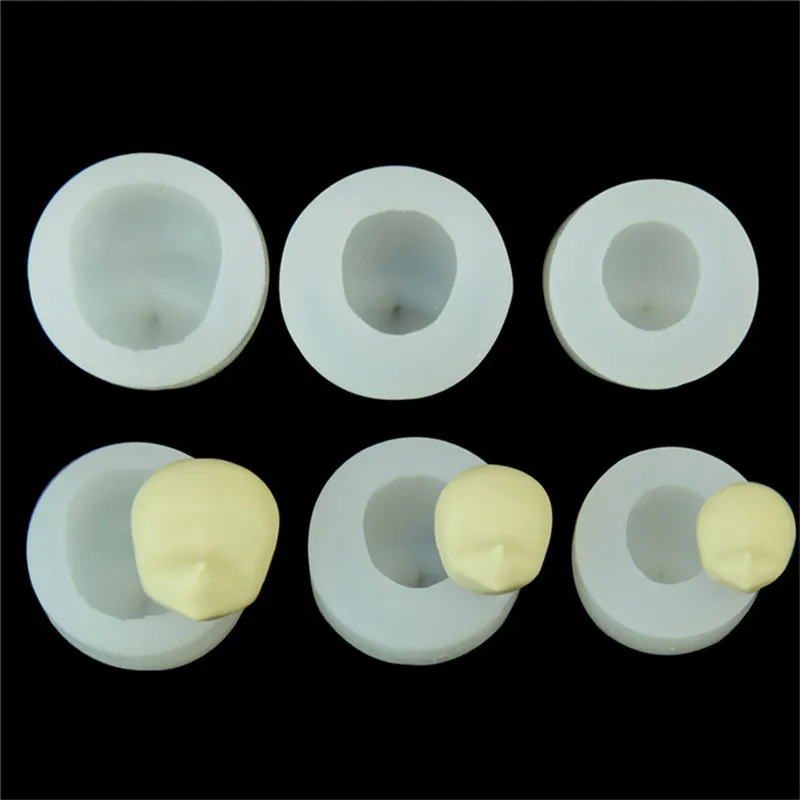3pcs DIY Human Head Silicone Smooth Cake Mold Drops of Glue For Accessories Liquid Chocolate Fondant Moulds Baking Tool | Дом и сад