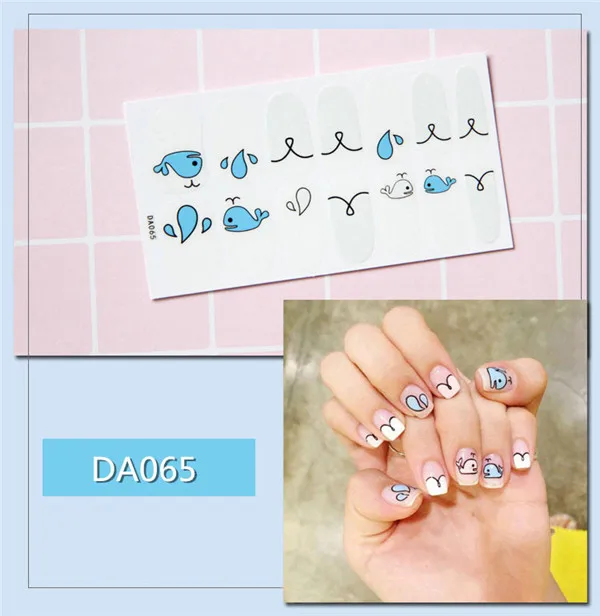 65 14 шт./компл. 31 Цвета ногтей Стикеры s DIY Nail Art Наклейки плотная Стикеры s самостоятельно аппарат для крепления на гвоздях и Стикеры Обертывания украшения для Красота - Цвет: 65