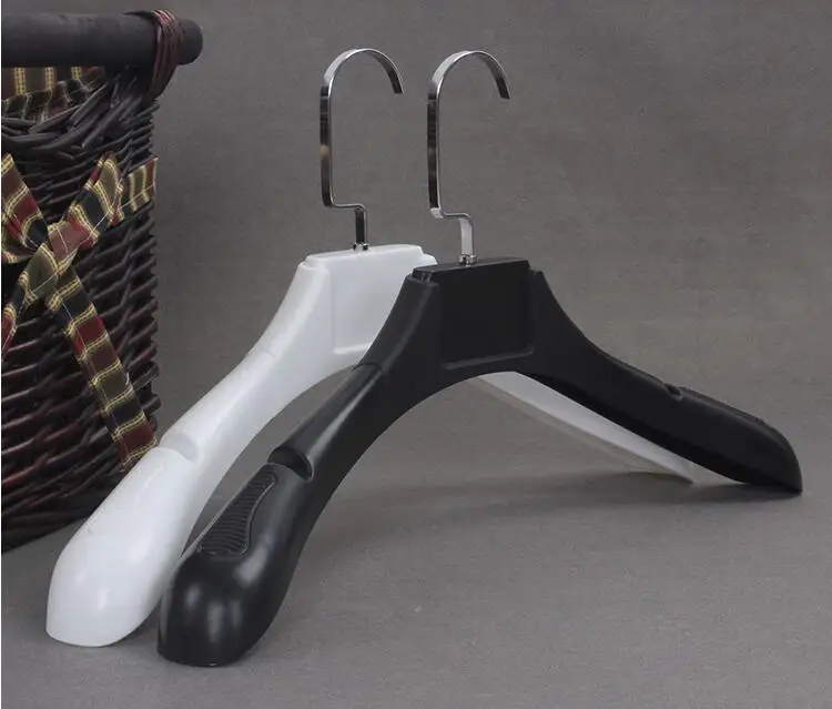 8 шт./лот Нескользящая черная белая широкая плечевая пластиковая вешалка для